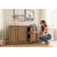 Armoire d'appoint rustique de 65 pouces, buffet et buffet en bois de pin brésilien massif, console de rangement de style campagnard pour salle à manger ou salon, entièrement assemblée