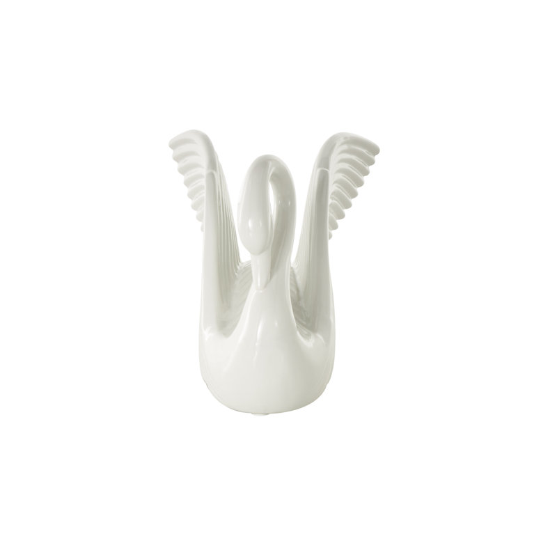 Sculpture cygne en céramique Jadison, Blanc