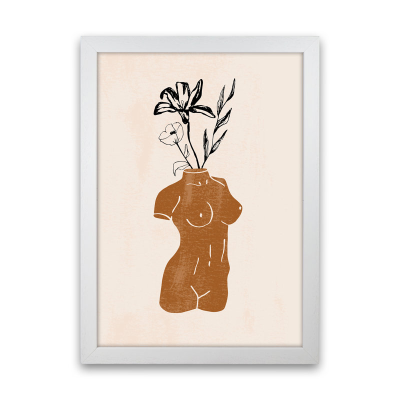 Vases Sculptures Woman 1 by Planeta444 - Print, White Framed, 88cm H x 64cm W x 3cm D