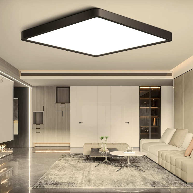 Plafonnier encastré carré 12W 24W à DEL, plafonnier à DEL blanc naturel, plafonniers modernes à fixation en surface, éclairage plat mince pour chambre à coucher, cuisine, salle de bain, etc.