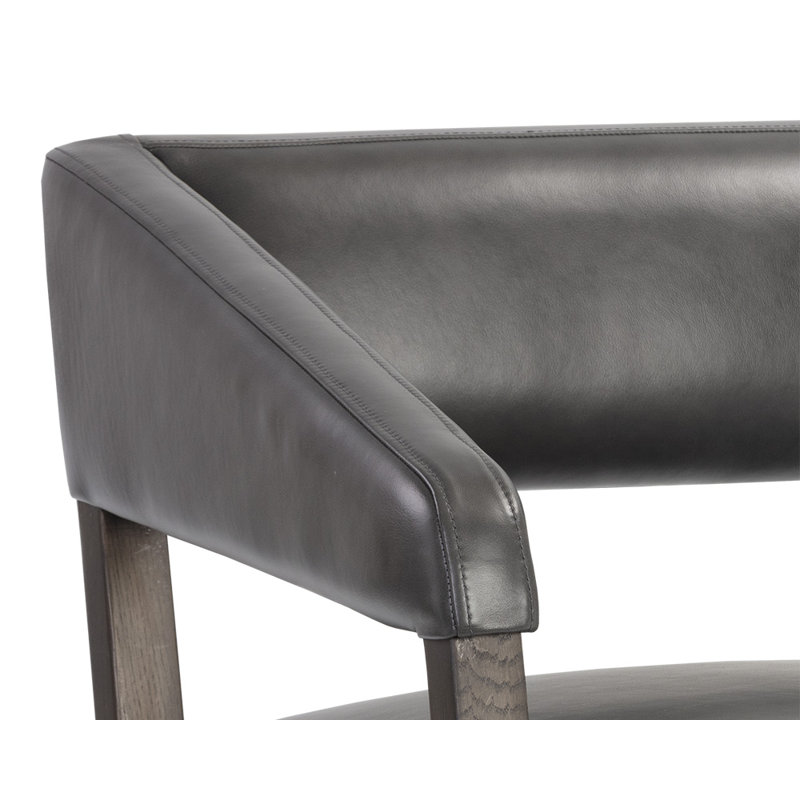 Carlyle Chair, Grey Genuine Leather