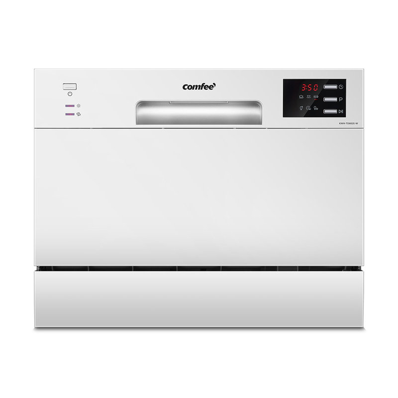6.5L Freestanding Compact Dishwasher with LED display, White