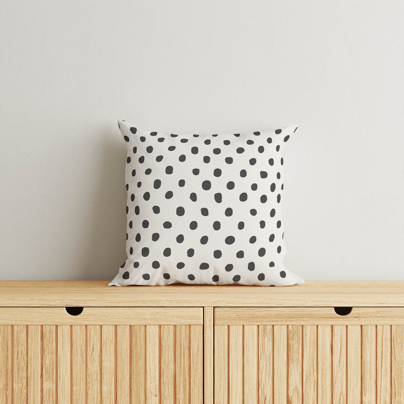 Dot Lyfe Ivory Charcoal Throw Pillow, 20"H x 20"W