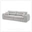 Chenille Stripe Fabric Compressed Sponge Sofa, 3-Seater Modern Upholstered Couch with Throw Pillows for Living Room, Apartment, Small Space