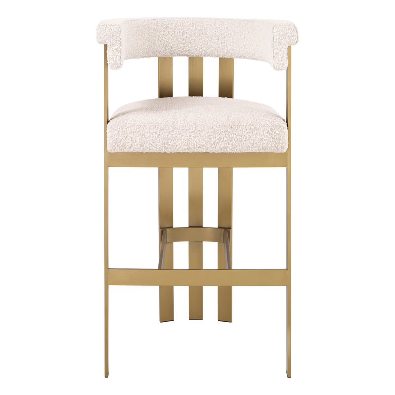 Clubhouse Upholstered Stool, Counter Stool (27.17" Seat Height), Boucle Cream