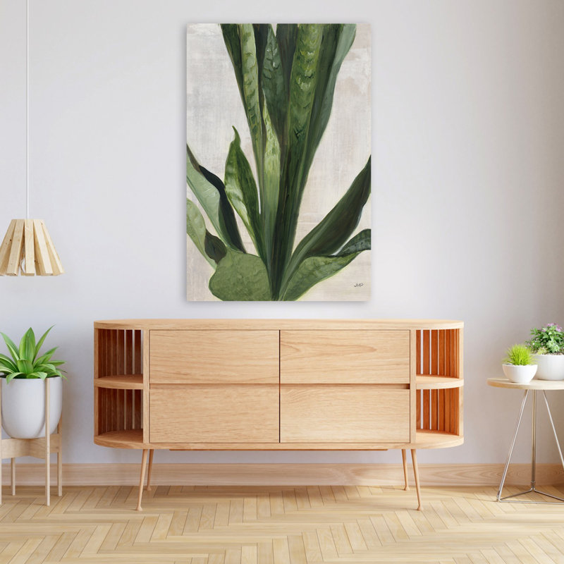 Botanique et crème, étude tropicale III, art, H 48 po x l 32 po