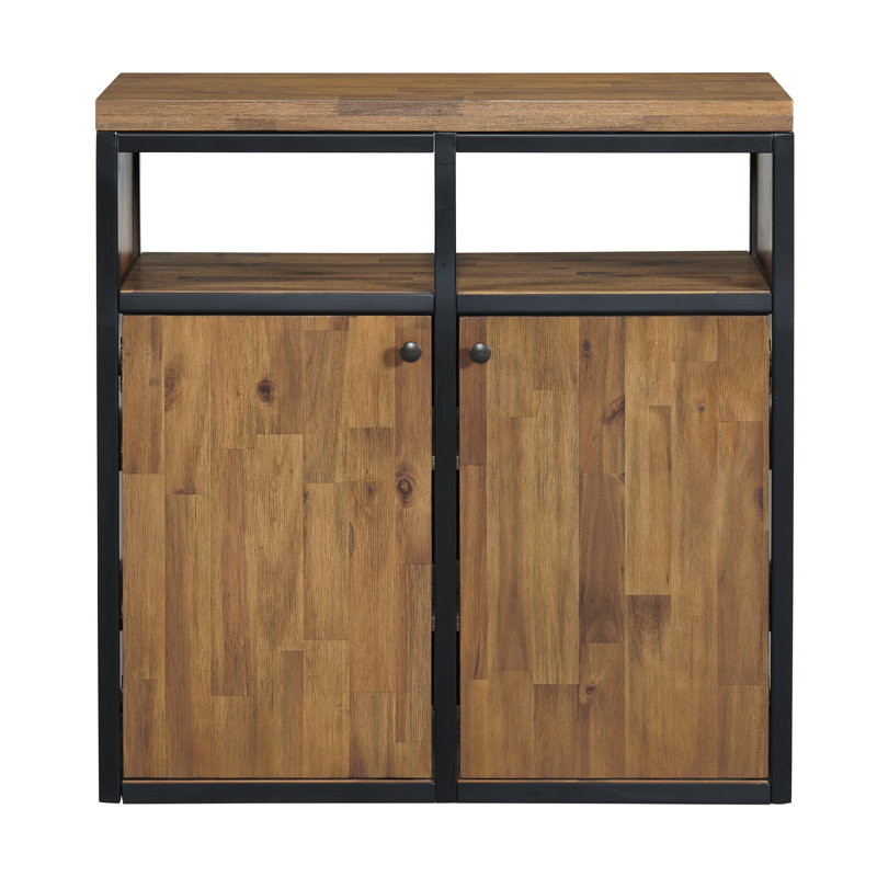 Lloyd 31" Wide Rustic Industrial Metal Frame Shoe Storage Cabinet