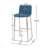 Calila Upholstered Counter Stool with Metal Frame