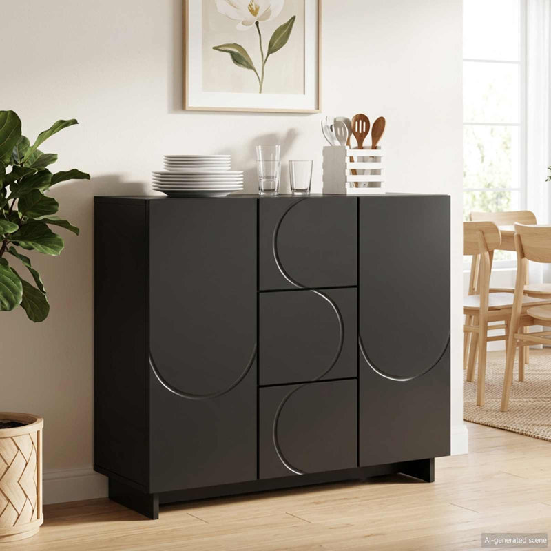 85.5cm Sideboard, Black
