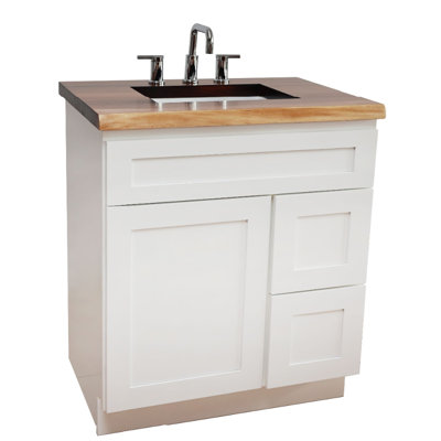 Base de meuble-lavabo 30 po avec comptoir et lavabo, vernis UV enduit