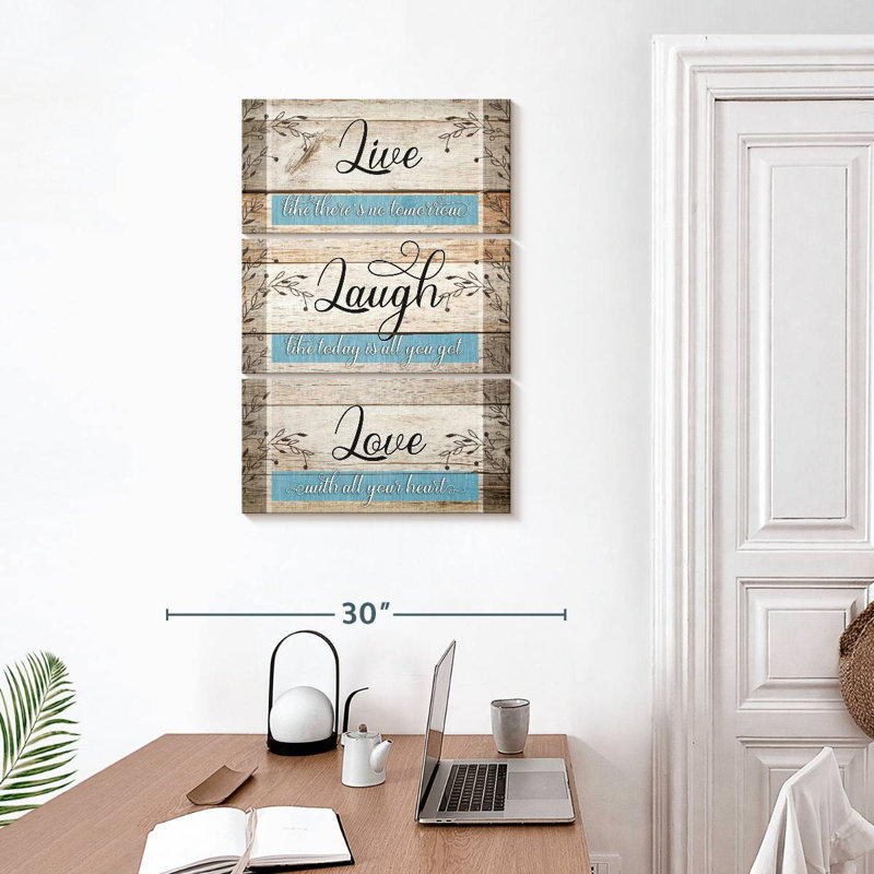 Citation inspirante «Tergel Live Laugh Love», H 32 po x l 20 po