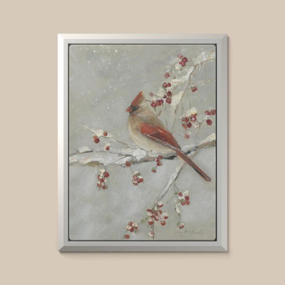 «Cardinal on Snowy Branch II» par Sally Swatland - impression sur toile