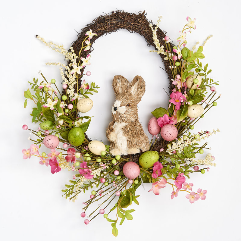 20" Easter Springtime Bunny Wreath