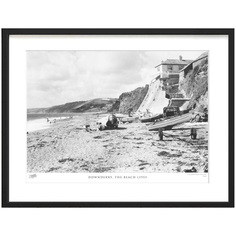Downderry, The Beach C1955 - Single Picture Frame Print, 60cm H x 80cm W x 2.3cm D
