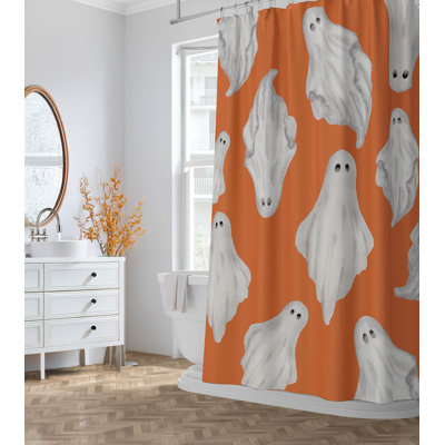 Spooky Ghost Ultra-Thin Lightweight Shower Curtain