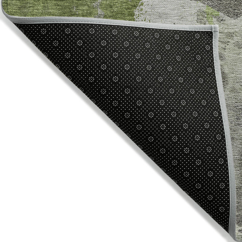 Tapis extérieur lavable abstrait vert olive et artichaut 10 pi x 14 pi HomeRoots