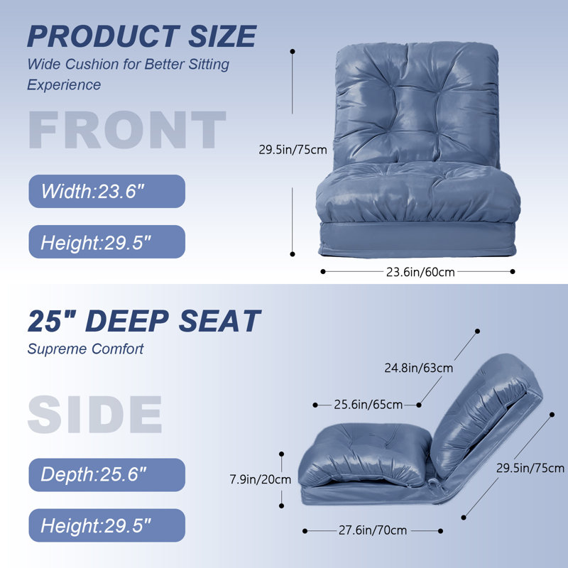 Floor Chair With Adjustable Back Support, Folding Gaming Sofa Chair, 6 Adjustable Positions, Lazy Sofa Lounge For Playing Reading Meditating Room Recliner For Adults, Kids, Single Sofa