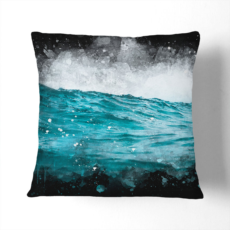 Ocean Wave in Morocco Cushion with Filling, Black, 40cm H x 40cm W x 15cm D