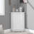 White Bathroom Cabinet Triangle Corner Storage Cabinet with Adjustable Shelf Modern Style MDF Board