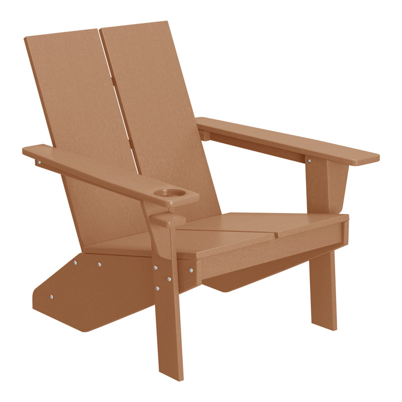 Lollis Weather Resistant Plastic Adirondack Chair, Teak