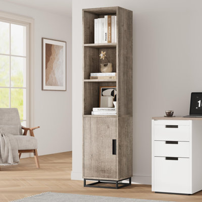 Tall Bathroom Cabinet, 70" Narrow Storage Cabinet with Door and Adjustable Shelf, Open Storage Freestanding for Laundry Room, Kitchen, Living Room, Small Space