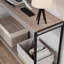 Console Farmhouse, table de vestibule, canapé à 2 niveaux de style lattes avec tablette, consoles pour vestibule, salon, couloir, vestibule-2131321373