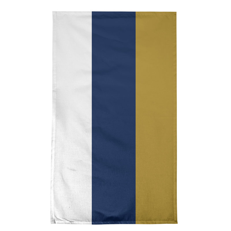 Stripe Tea Towel Kitchen Towel, Poly Twill, White/Navy Blue/Gold Milwaukee Baseball