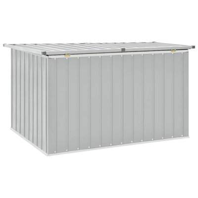 vidaXL Storage Box Grey Galvanized Steel, Plastic Large