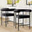 Modern 24" Upholstered Velvet Solid Back Counter Stool with Arms (Set of 2)-1011671520
