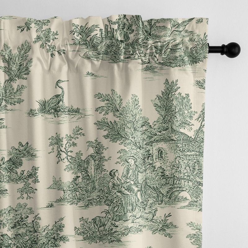 Rideau simple obscurcissant Toile De Jouy, Bleu, l 50 po x L 96 po