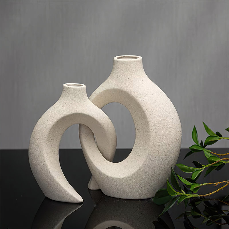 Arther Handmade Ceramic Table Vase, White