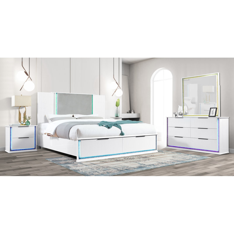 Ensemble de chambre avec 5 lumières Pallas , Très grand, White