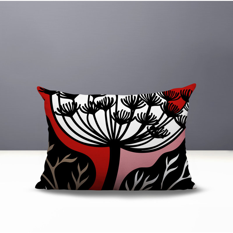 Oreiller rectangulaire réversible intérieur / extérieur Alimi, Rectangle H 14 po x l 20 po, Rouge