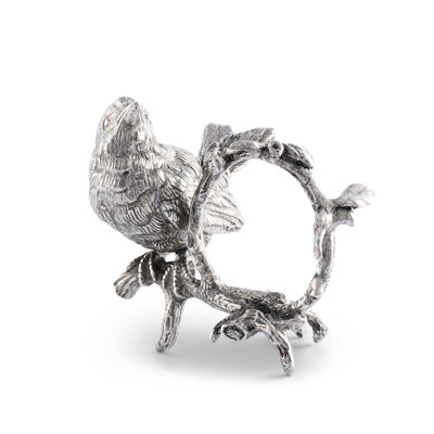 Song Bird Pewter Metal Handcrafted Napkin Ring