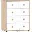 Neptune 5 Drawer Chest, Pink & Oak-317837243