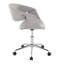 Chaise de travail en métal chromé et tissu gris