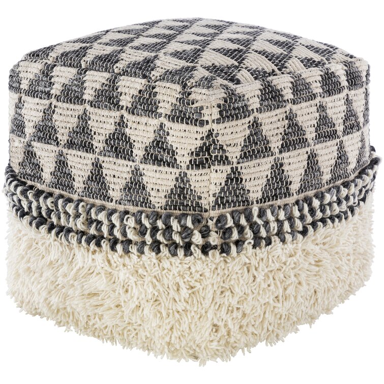 Feickert 18" Wide Square Striped Pouf