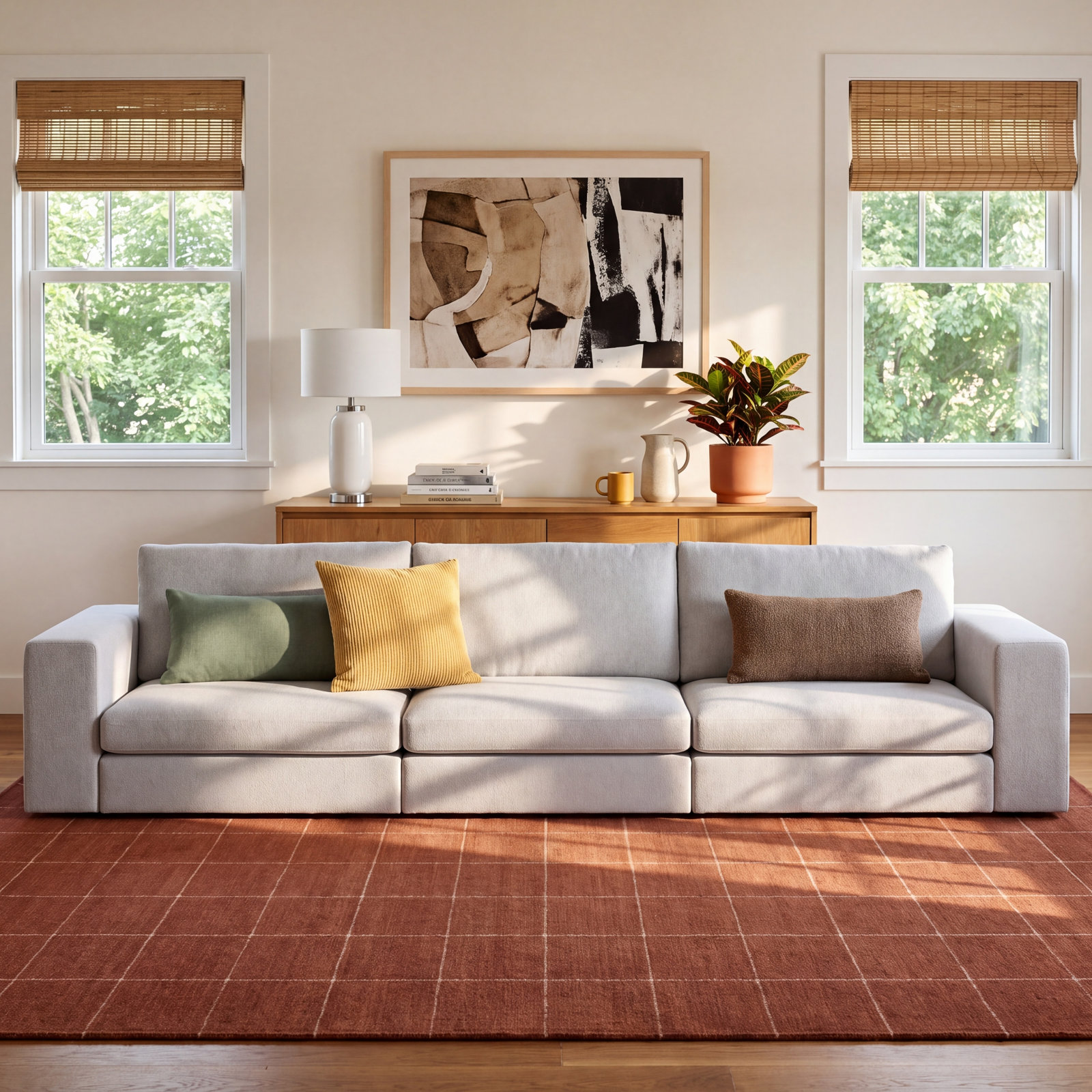 Ojai 140" Modular Sofa, Light Gray