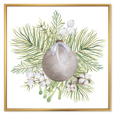 Bouquet de Noël floral avec coton, branches II - reproduction d'art sur toile traditionnelle