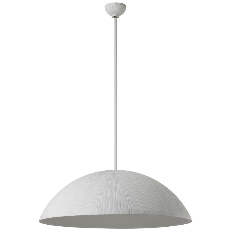Kelly Wearstler Utopia Sculpted Pendant with White Glass, Plaster White, 53.25" H x 30" W x 30" D