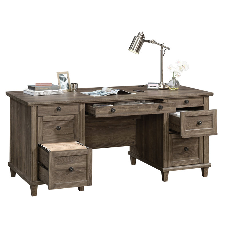 Credenza Desk, Emery Oak
