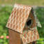 Maison d'oiseaux en métal vieilli à 2 niveaux 52 "avec piquet