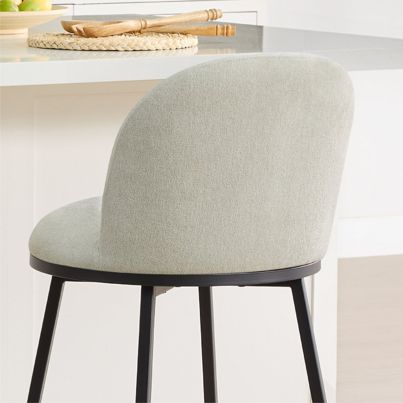 Tabouret de comptoir pivotant rembourré 26 po Aura, Lin lin, 2
