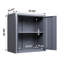 Armoire à outils murale grise en métal gris, H 14,01 po, peu encombrante pour les sous-sols, les cuisines et les entrepôts, tablettes amovibles, porte à ouverture en douceur avec charnière réglable flexible