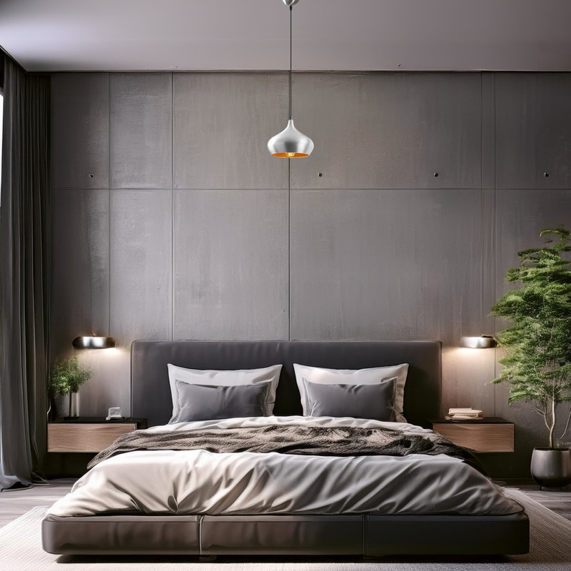 Luminaire suspendu simple en métal à hauteur réglable