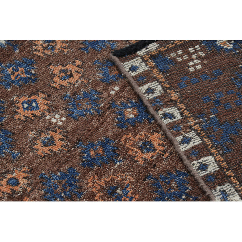 Burano Hand Knotted Wool Geometric Area Rug, Rectangle 6' x 9'