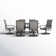 Alyah 6 - Person Metal Patio Dining Set with Rectangular Table