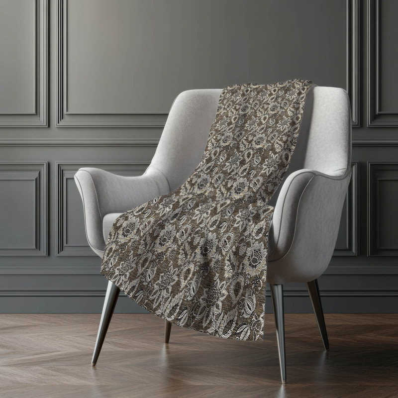 Jeté floral Sherpa ASB661 Addison, Chocolat