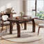 Table de salle à manger extensible en bois massif avec abattant