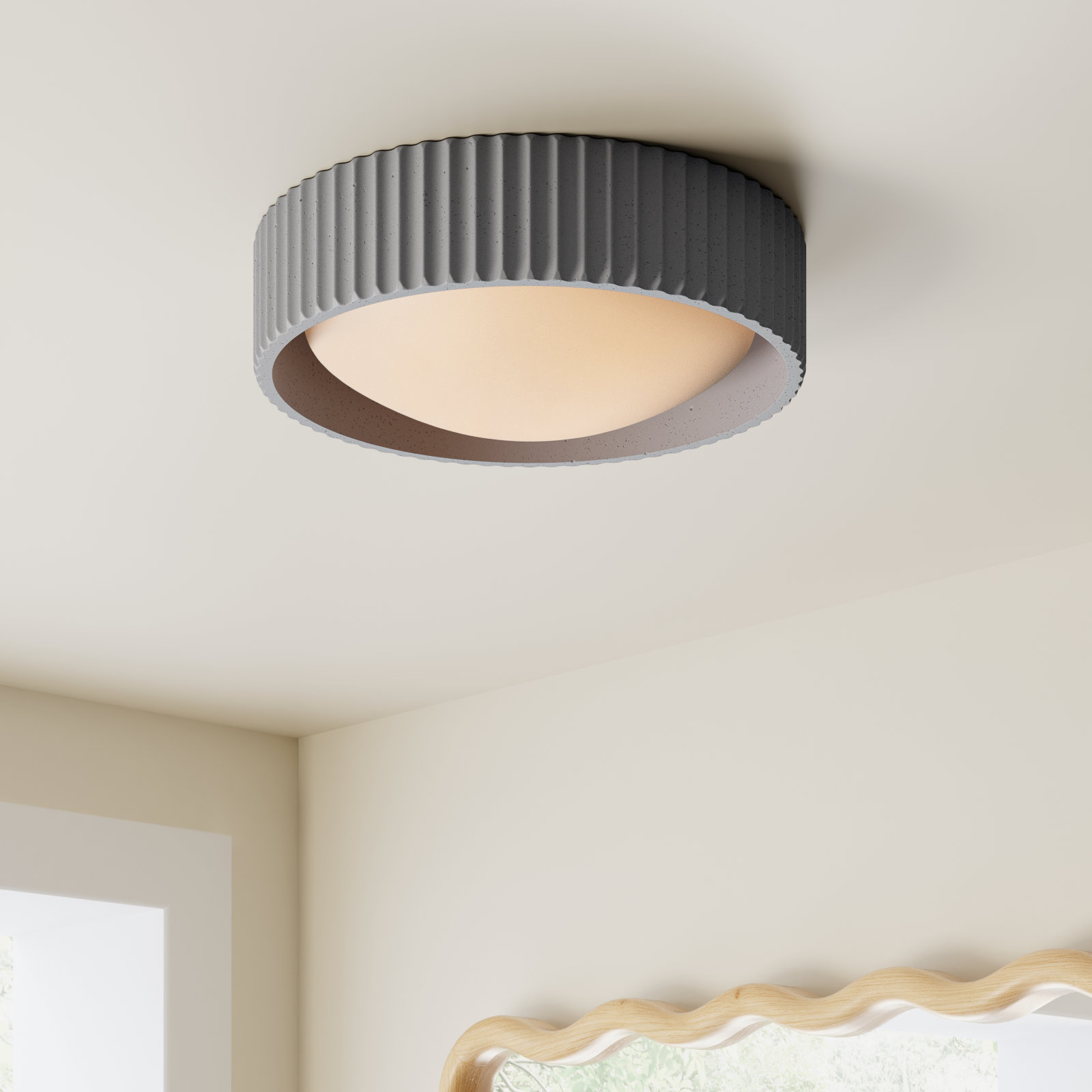 Calcott Single Light Flush Mount, Gray